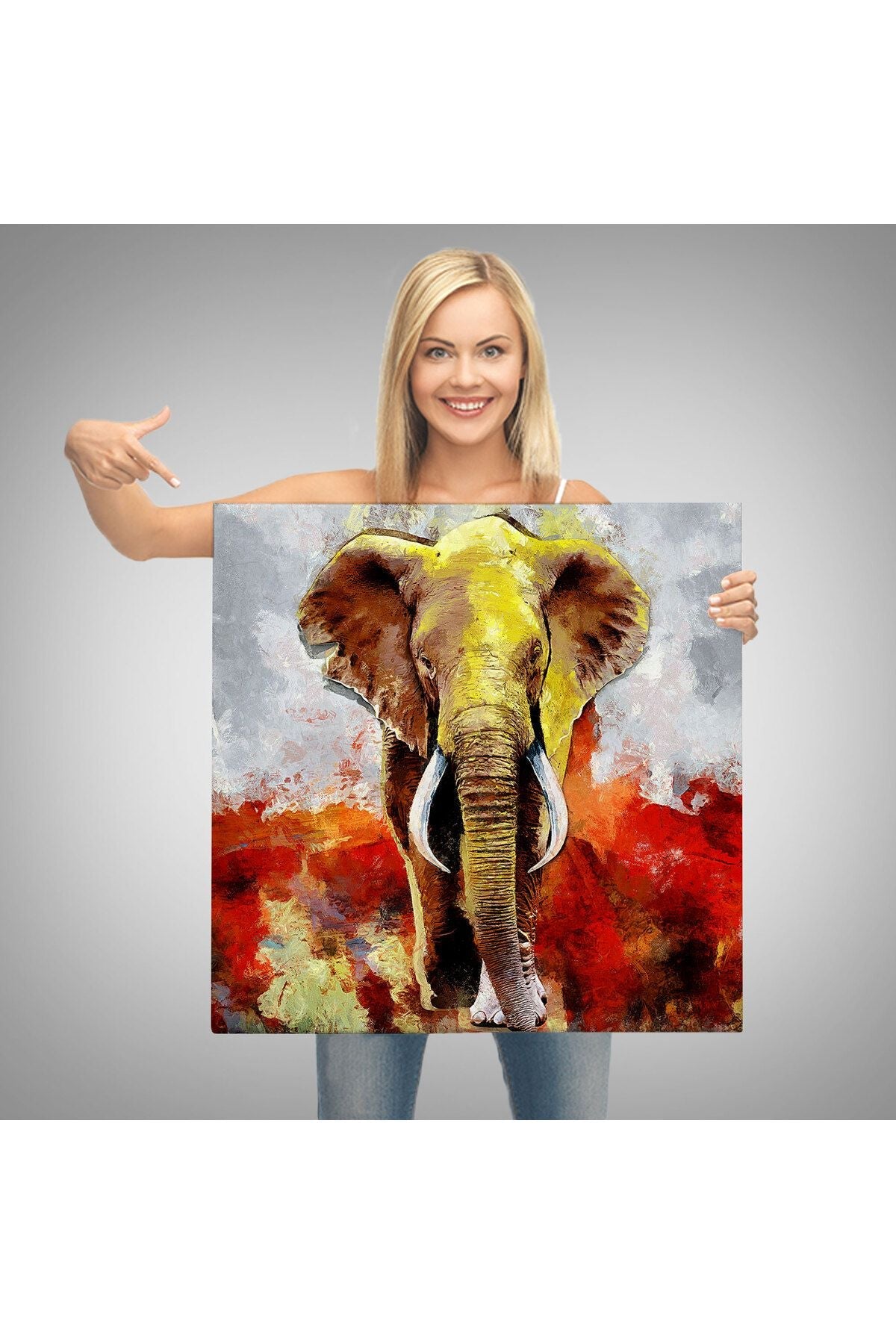 Modern Fil Yağlıboya Görünüm Dekoratif Kanvas Duvar Tablosu-5839