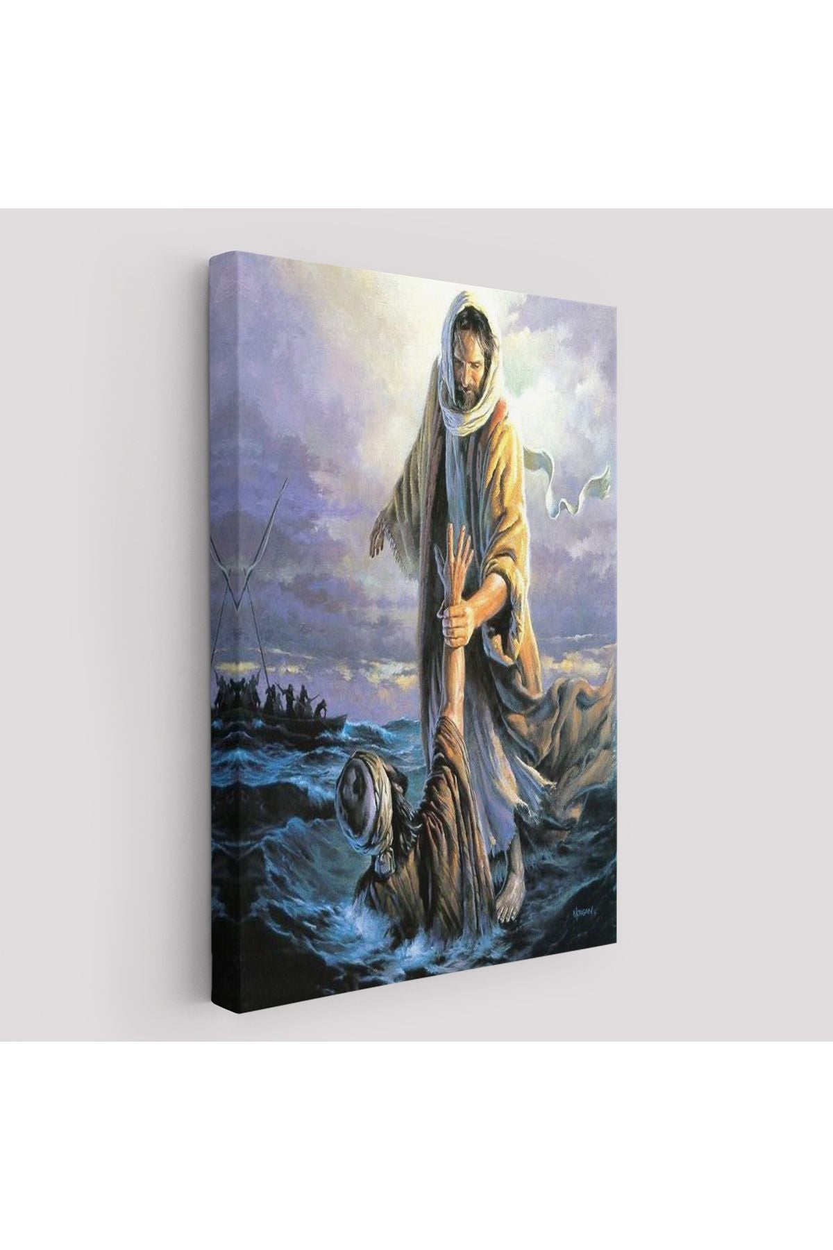 İsa Peteri Kurtarıyor Tablo, Hırıstıyan Hediyesi, Jesus Saving Peter-6092