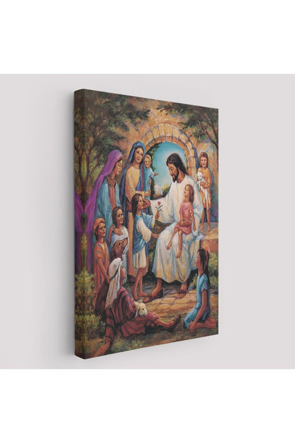 İsa Mesih ve Çocuklar Dekortif Duvar Tablosu-6236