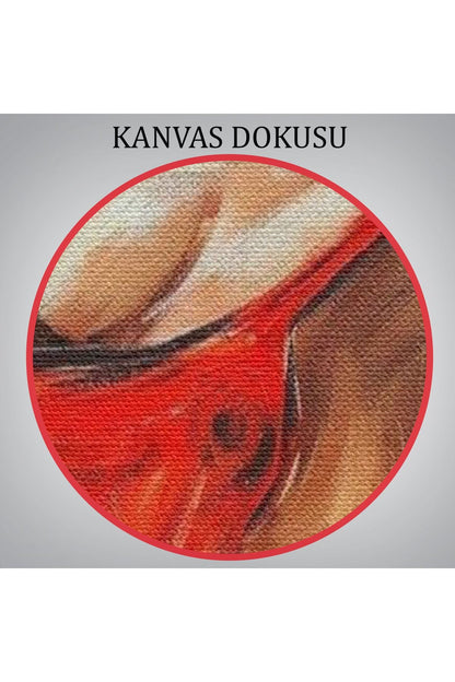 Kırmızı Kıyafetli Sexi Kadın Dekoratif Duvar Tablosu-6106