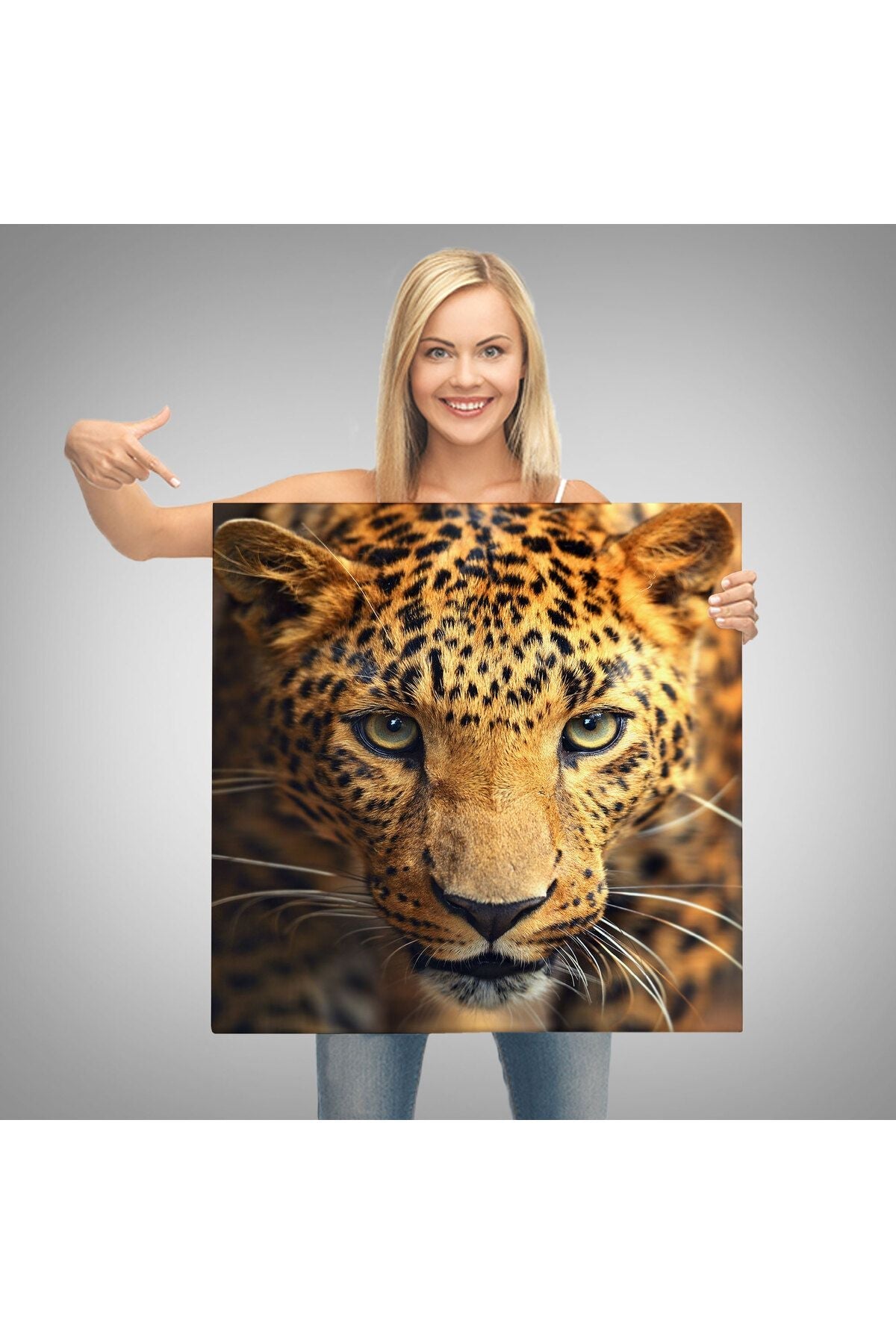 Leopar Dekoratif Kanvas Tablo-5811