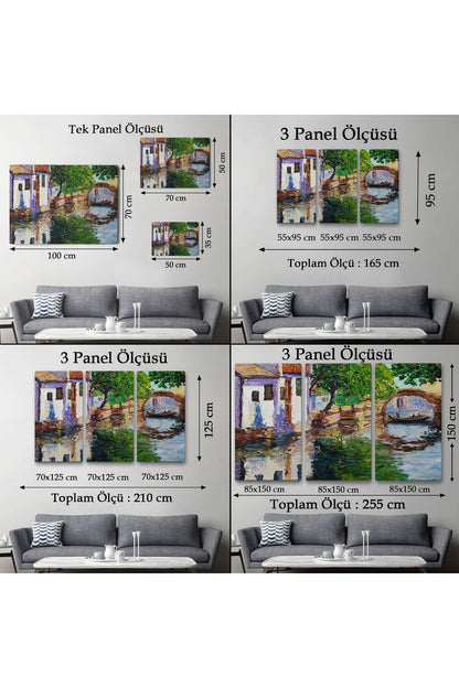 Yağlıboya Kanal Manzarası Dekoratif Kanvas Duvar Tablosu-3765