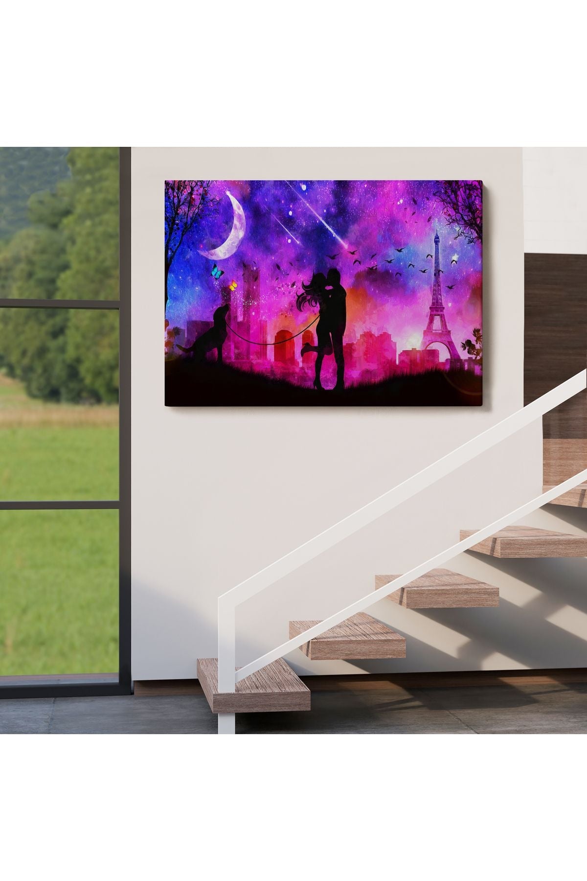 Eyfel Kulesi Önünde Öpüşen Çift Duvar Tablosu-1224