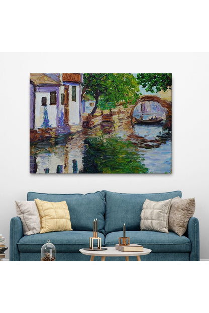 Yağlıboya Kanal Manzarası Dekoratif Kanvas Duvar Tablosu-3765