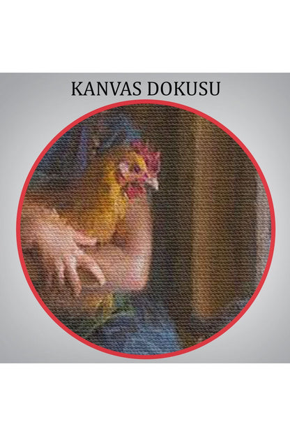 Kümesteki Küçük Kız Çocuğu Dekoratif Duvar Tablosu-6527