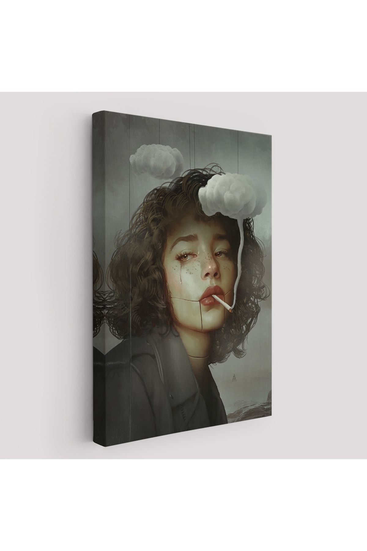 Gerçeküstü Sanat Eserleri Bulut ve Duman Tuvalı Kanvas Tablo-5226