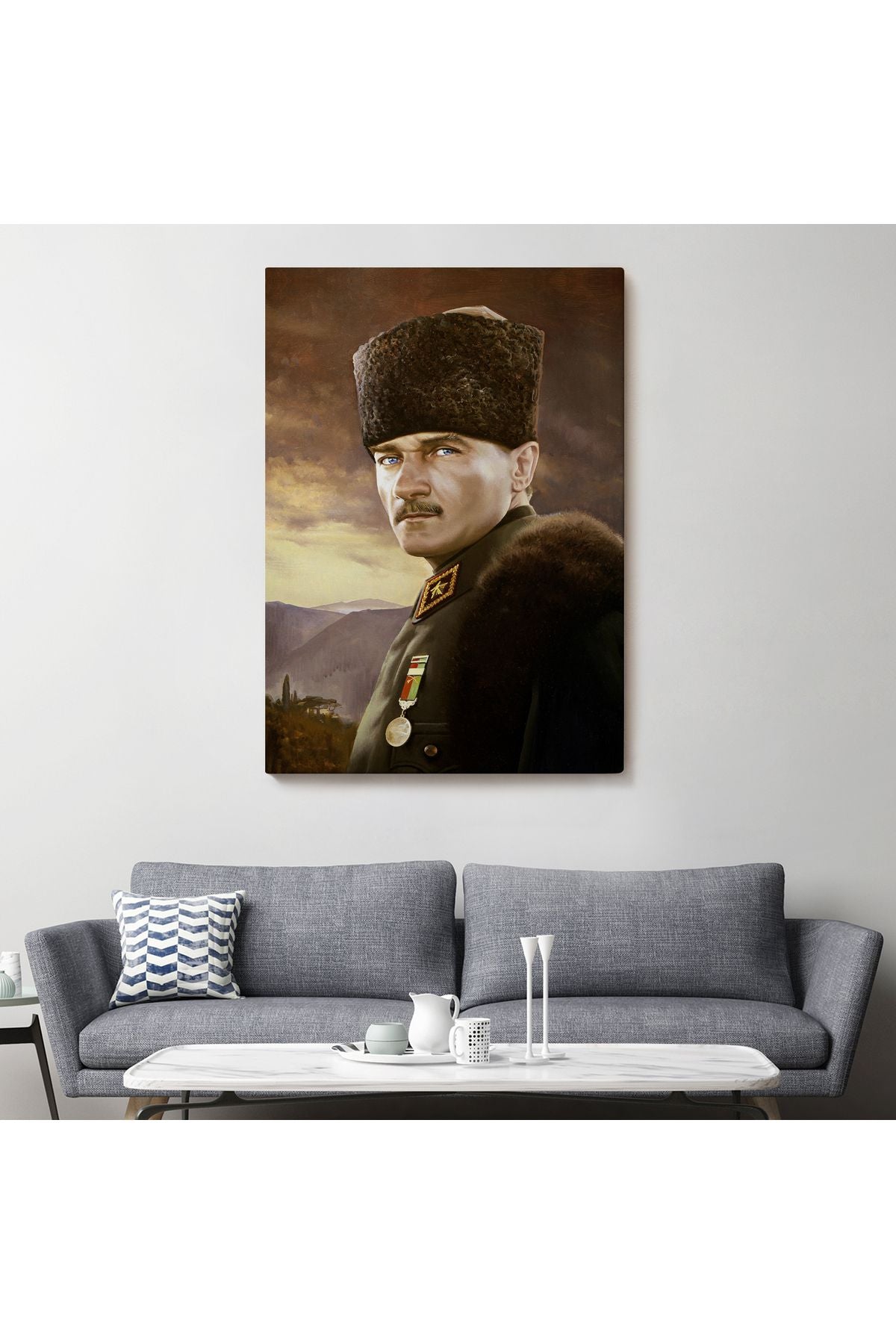 Kalpaklı Mustafa Kemal Atatürk Duvar Tablosu -6448