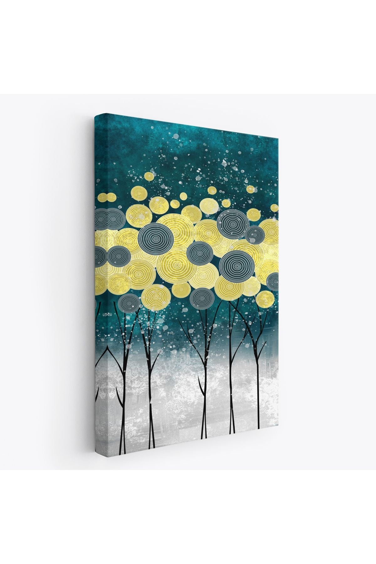 Gece Görünümlü Kanvas Tablo, Altın Renkli Çağdaş Modern Kanvas Tablo-4972