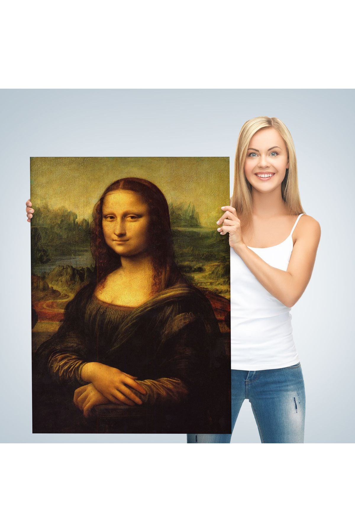 Leonardo da Vinci'nin Ünlü Eseri Mona Lisa Kanvas Tablosu-5126