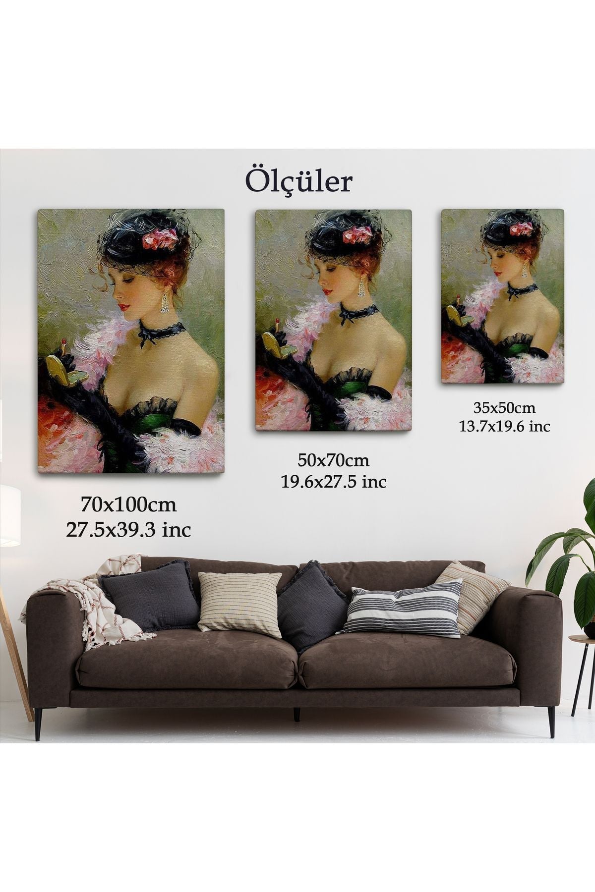 Makyaj Yapan Güzel Kadın Dekoratif Duvar Tablosu -6187