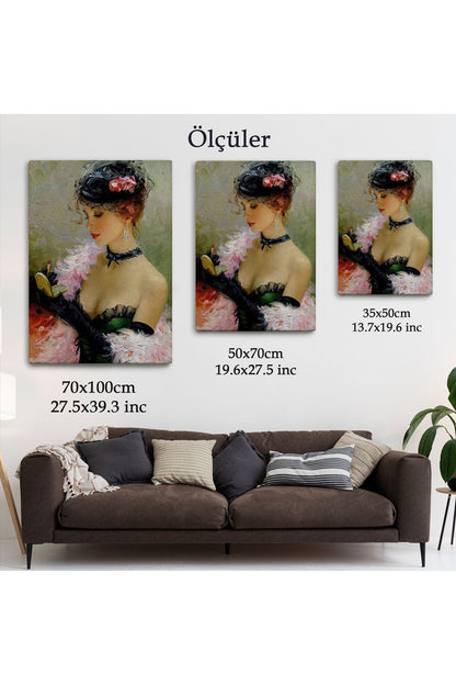Makyaj Yapan Güzel Kadın Dekoratif Duvar Tablosu -6187