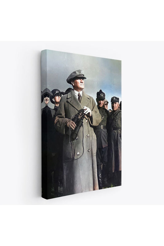 Atatürk Portre Tablosu Mustafa Kemal Atatürk Dikdörtgen Dekoratif Kanvas Tablo-FG-131