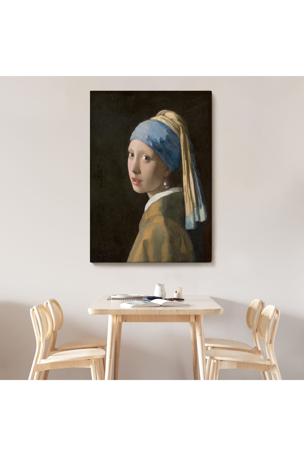 İnci Küpeli Kız Kanvas Tablo, Ressam Johannes Vermeer -4969