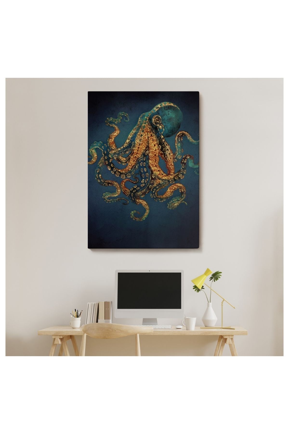 Kanvas, Duvar Tablosu, Dekoratif, Ahtapot Hayvan Posteri 5207 EGKNV