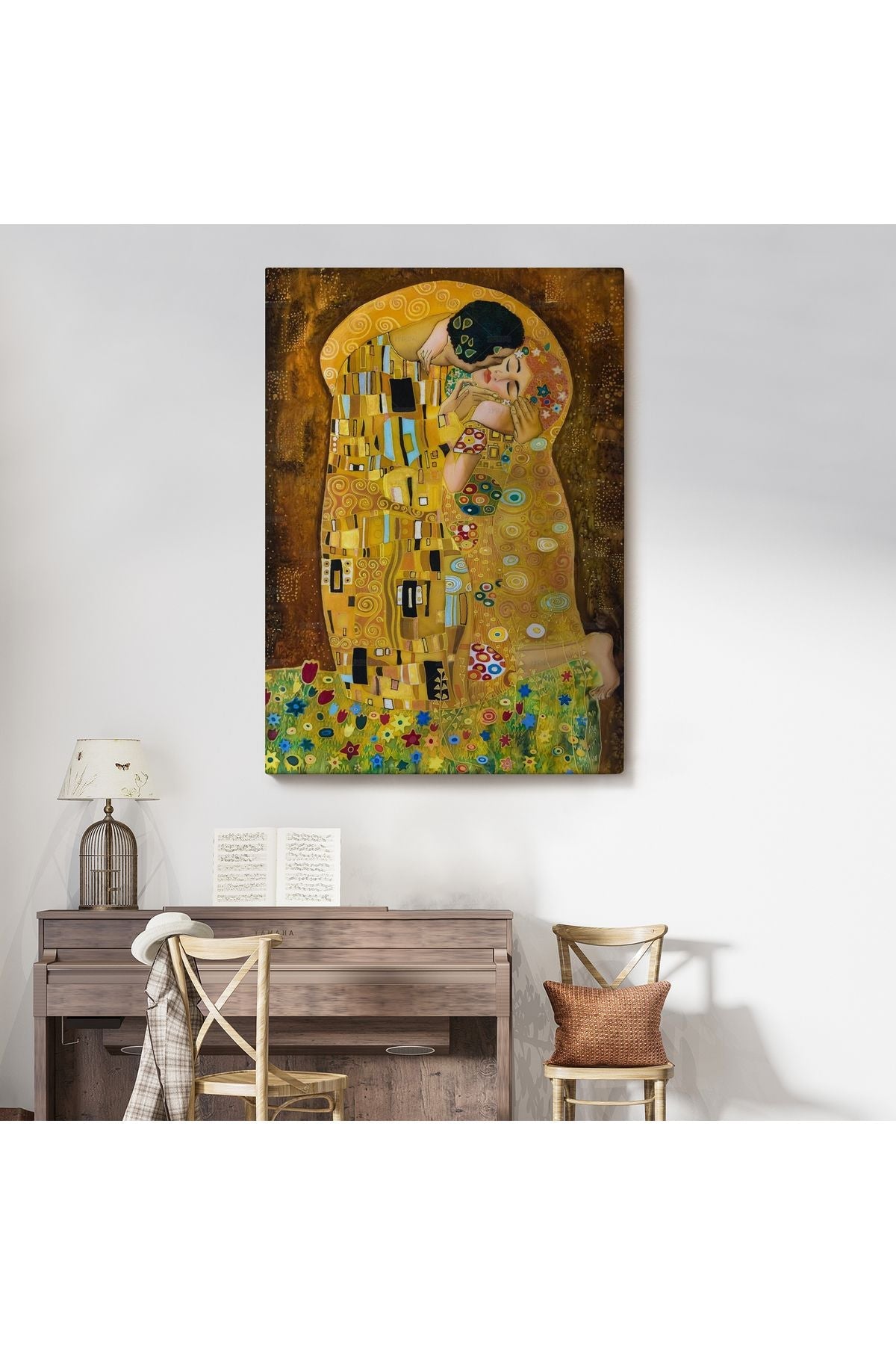 Gustav Klimt'in The Kiss İsimli Eseri Kanvas Tablo-5128