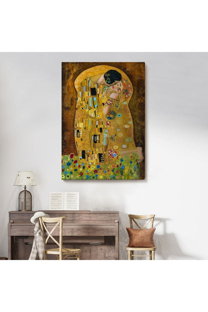 Gustav Klimt'in The Kiss İsimli Eseri Kanvas Tablo-5128