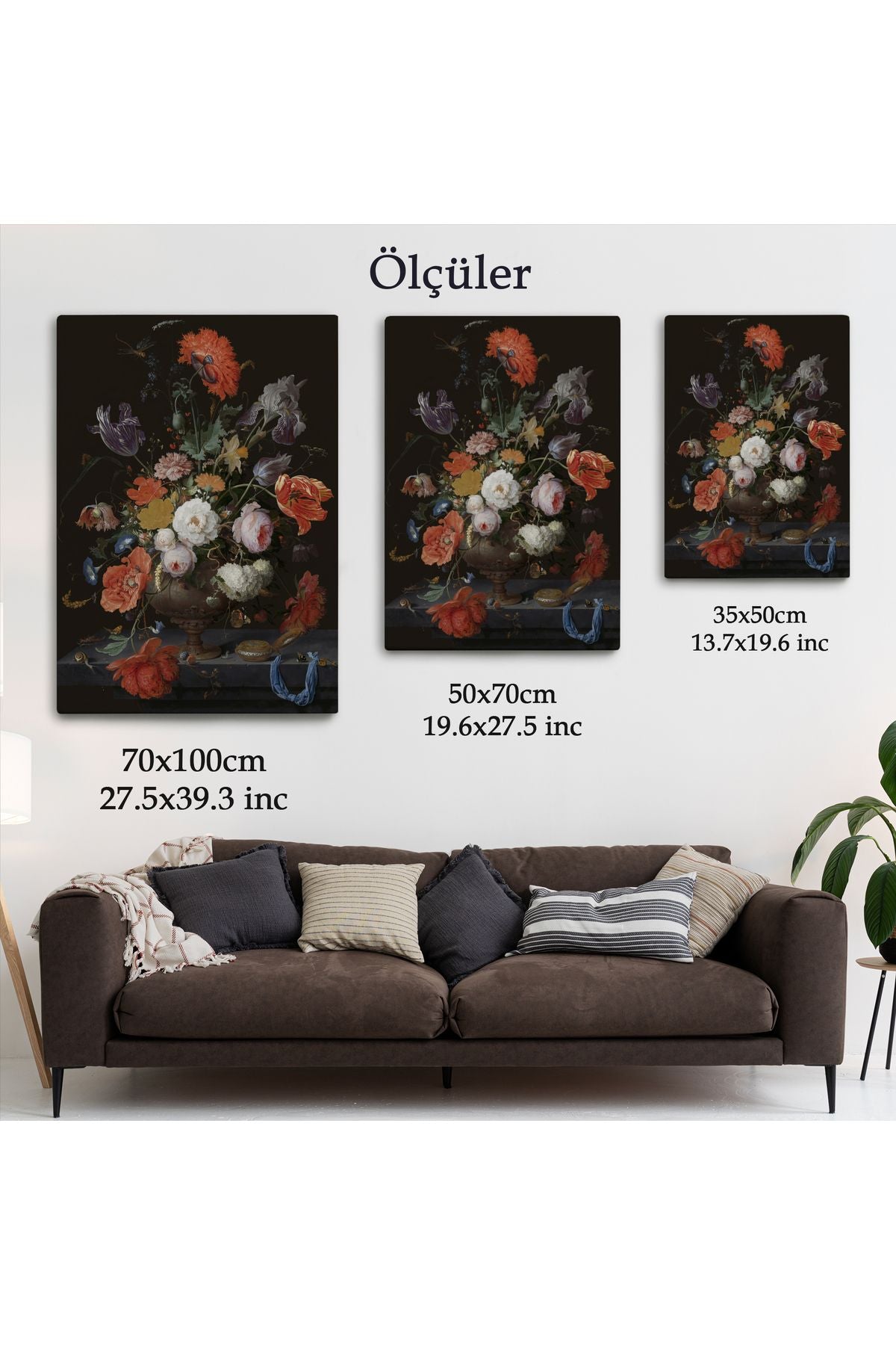Vazodaki Renkli Çiçekler Duvar Tablosu-5996
