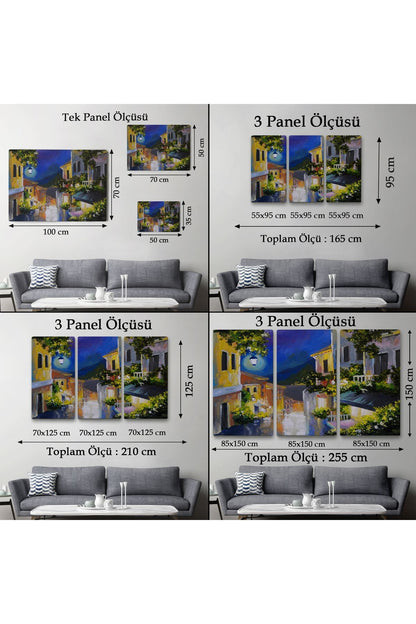 Fenerli Deniz Manzaralı Sokak, Kanvas Duvar Tablosu-1189