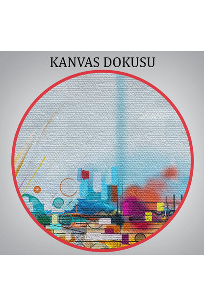 YB Fırça Darbeli Soyut Yağlıboya Görünüm Dekoratif Kanvas Duvar Tablosu-3583