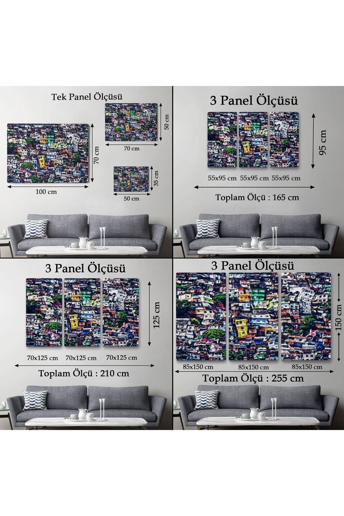 Kalabalık Şehir Manzarası Duvar Tablosu-1228