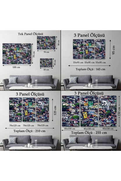 Kalabalık Şehir Manzarası Duvar Tablosu-1228