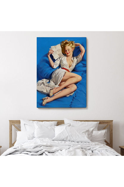Gil Elvgren Pin-up Aşk Mektubu Duvar Tablosu-6449