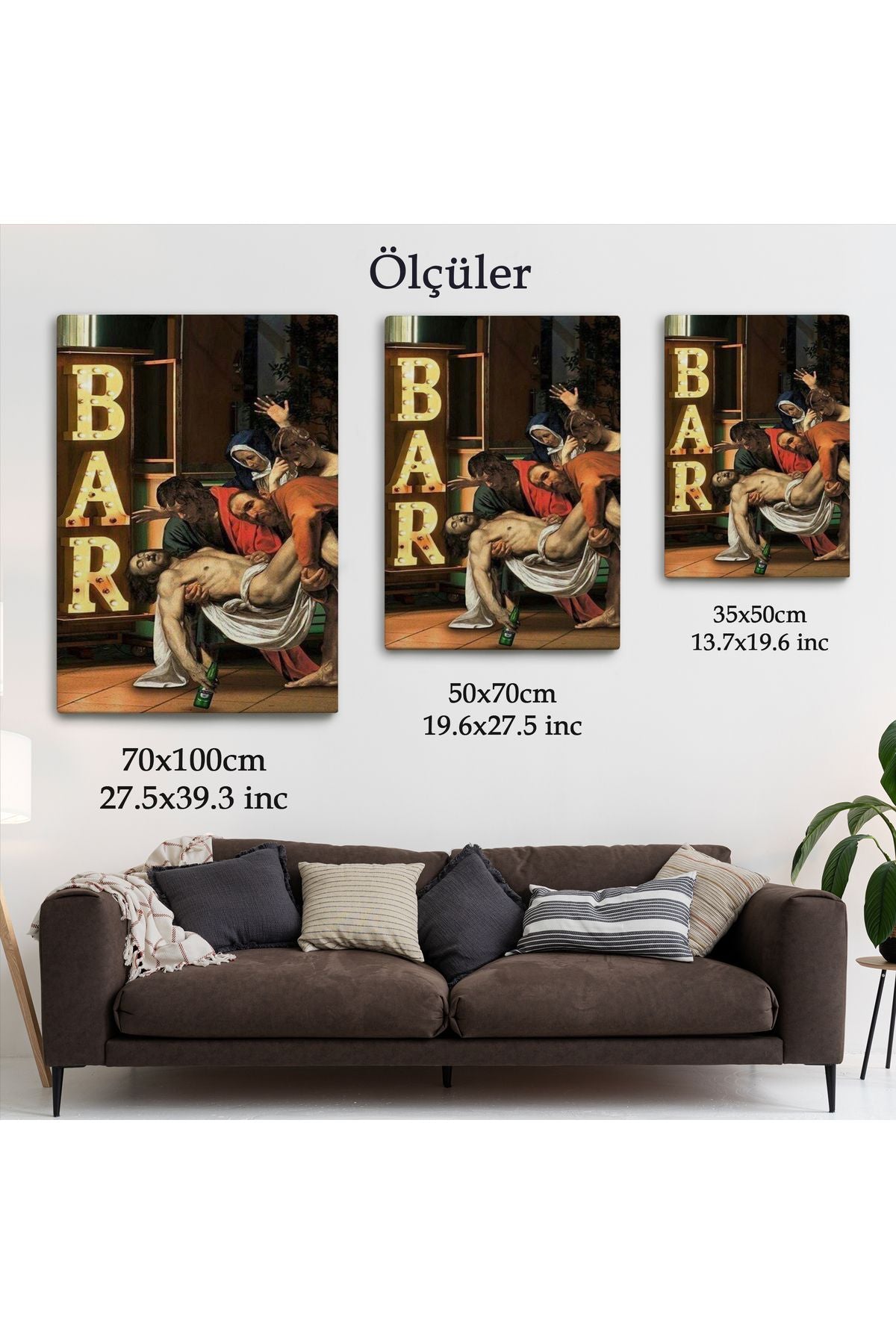 İsa'nın Defni Parodi Hrıstiyan Hediyesi Dekoratif Duvar Tablosu-6256