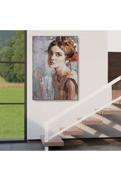Masum Genç Kız ,Yağlıboya Görünümlü Kanvas Tablo-4970