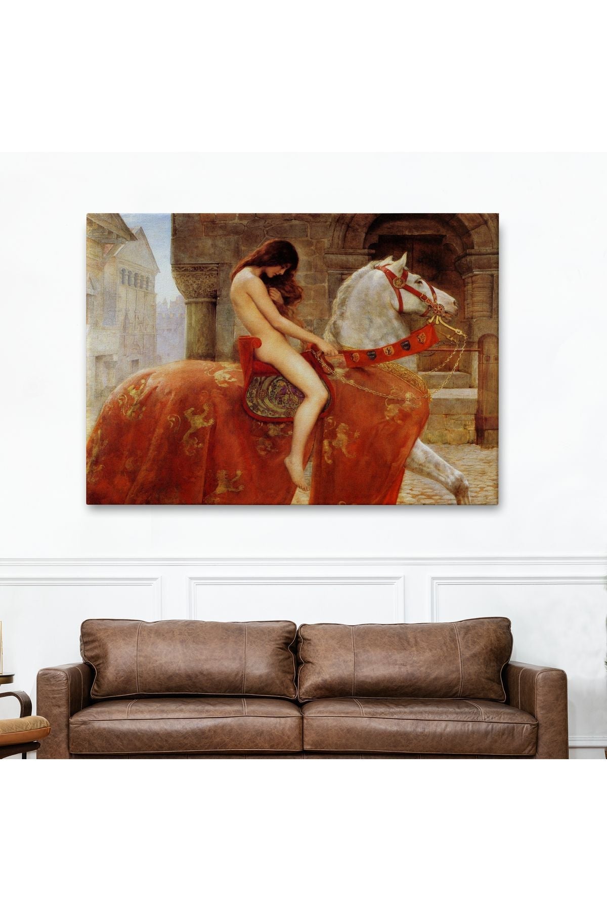 Lady Godiva Tablosu - At Üstünde Çıplak Kadın-6583