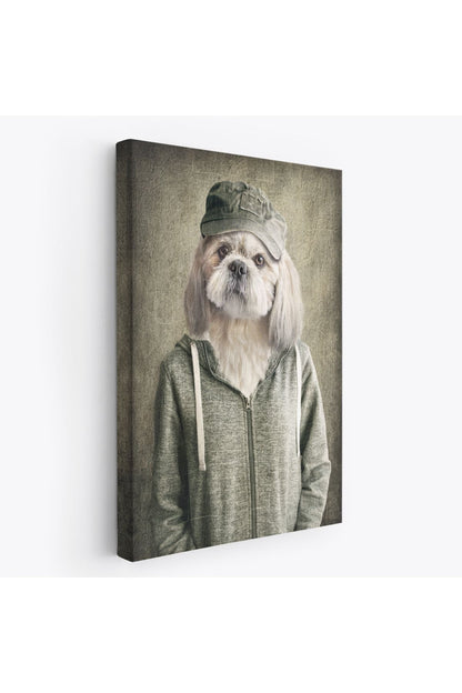 Köpek Kafalı İnsan Kanvas Tablo-4994