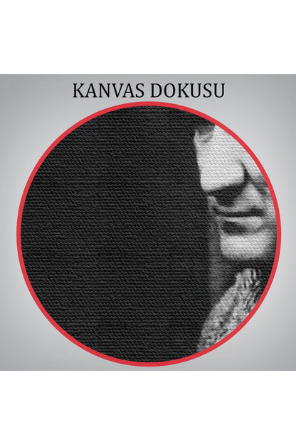 Atatürk Portre Tablosu Mustafa Kemal Atatürk Dikdörtgen Dekoratif Kanvas Tablo-fv-147