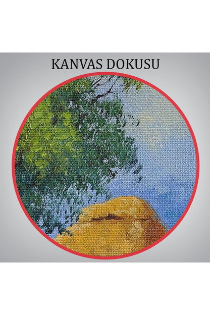 Ukrayna Köy Evi Manzarası Yağlıboya Görünüm Dekoratif Kanvas Duvar Tablosu-3664