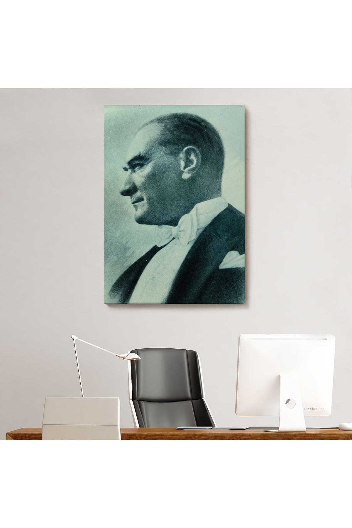 Atatürk Portre Tablosu Mustafa Kemal Atatürk Dikdörtgen Dekoratif Kanvas Tablo-DI-86
