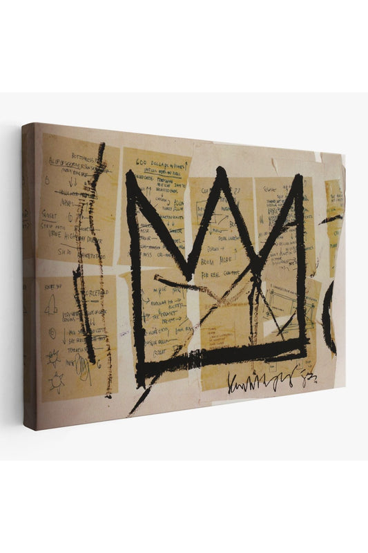 Jean Michel Basquiat Notlar ve Taç Eseri Kanvas Duvar Tablosu-5001