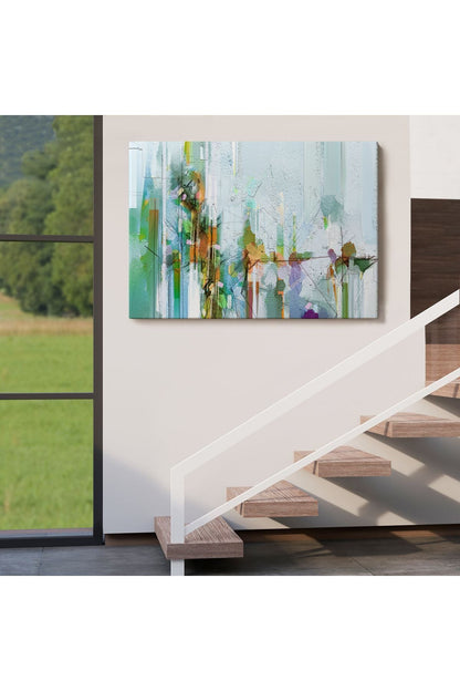 Modern Soyut Tarz Çiçekler Yağlıboya Görünüm Dekoratif Kanvas Duvar Tablosu-3709