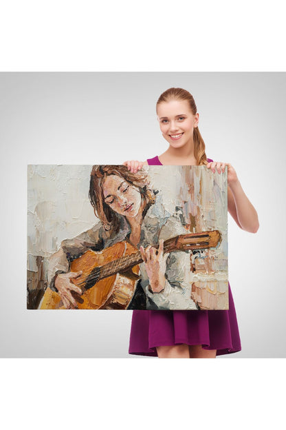 Gitar Çalan Kız Duvar Tablosu-1241