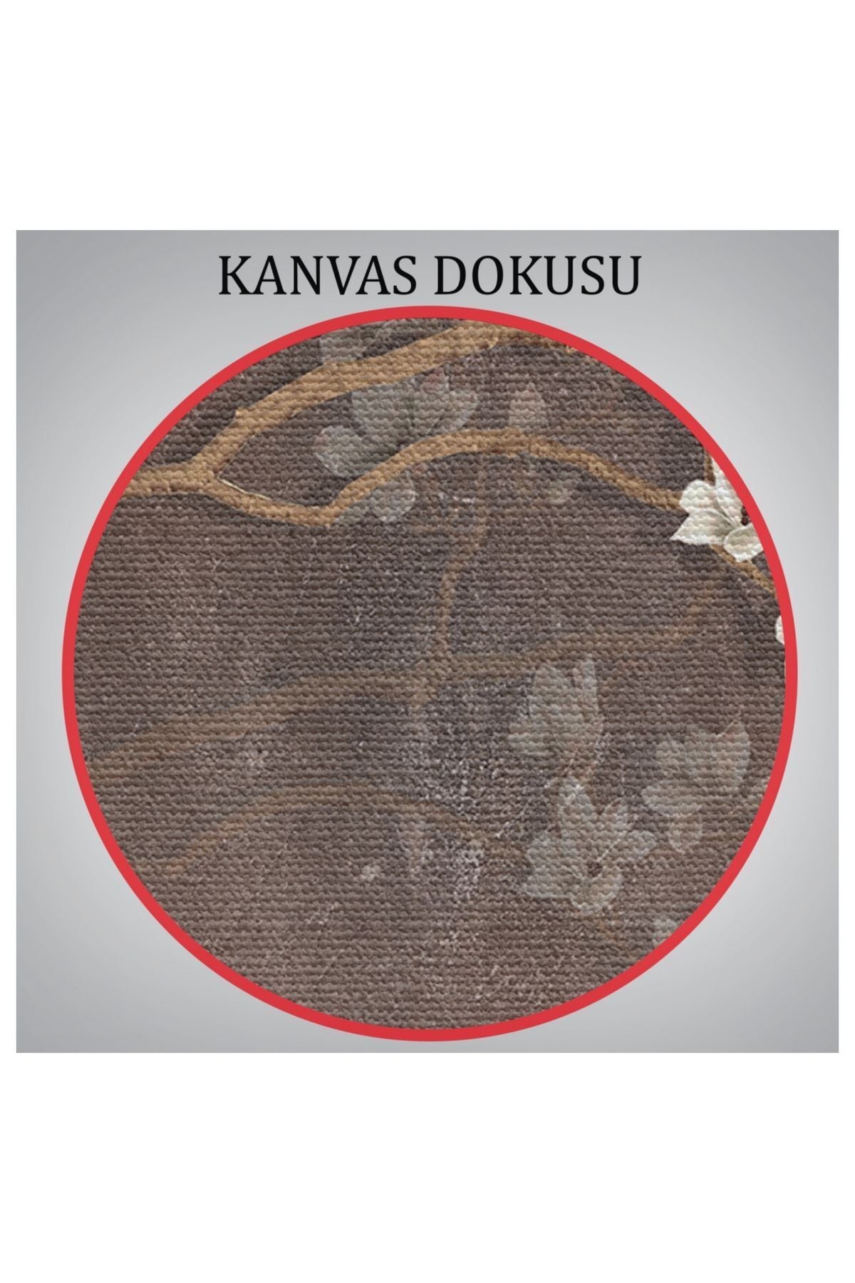 Kanvas, Duvar Tablosu, Dekoratif, Yağlıboya Görünüm Ağaçta Beyaz Çiçekler 3736 EGKNV