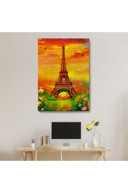 Eyfel Kulesi Yağlıboya Görünüm Dekoratif Kanvas Duvar Tablosu-5948