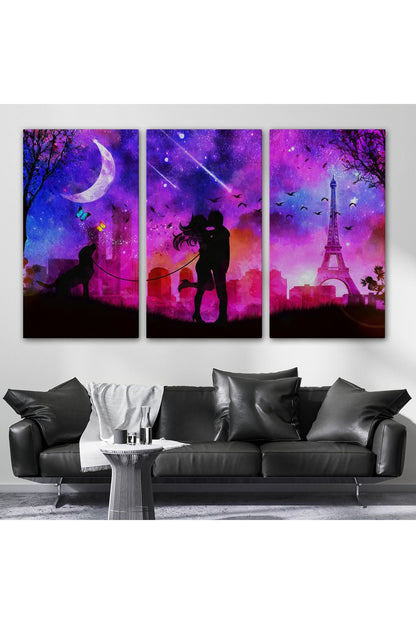 Eyfel Kulesi Önünde Öpüşen Çift Duvar Tablosu-1224