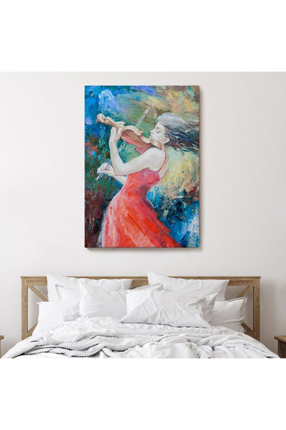 Keman Çalan Müzisyen Kadın Tablosu-5922