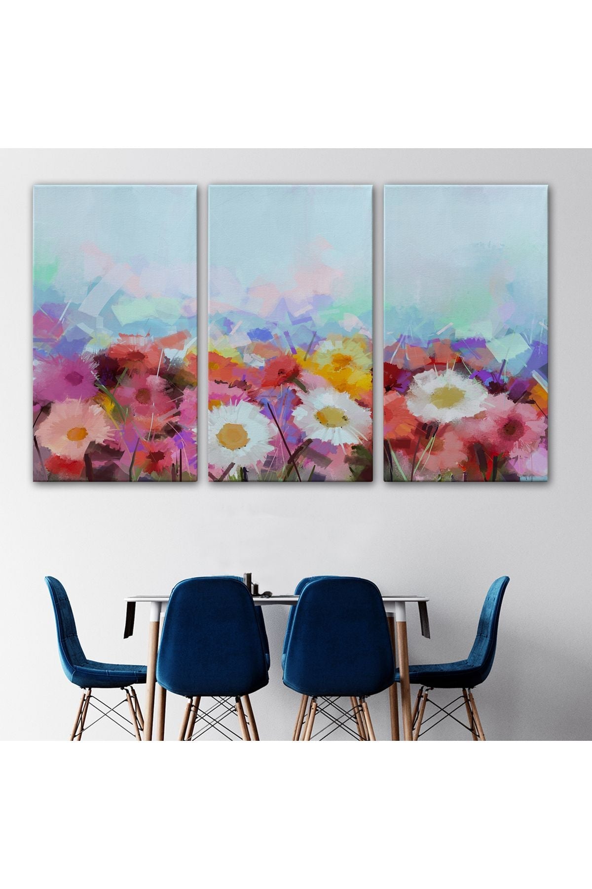 Güzel çiçekler Yağlıboya Görünüm Dekoratif Kanvas Duvar Tablo-3440