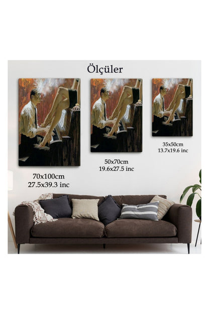 Kanvas Tablo, Duvar Dekoru, Piyano Virtüözü Adam Ve Kadın 6191 BUNGKNV