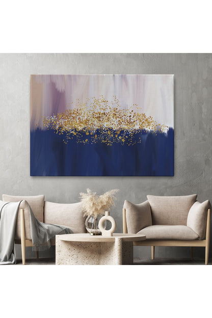 Mavi ve Gold'un Uyumu Modern Kanvas Tablo-5045