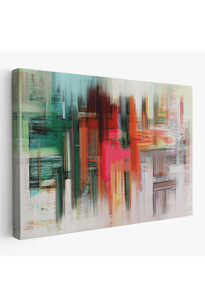 Fırça Darbeleri ile Soyut Yağlıboya Görünüm Dekoratif Kanvas Duvar Tablosu-3758