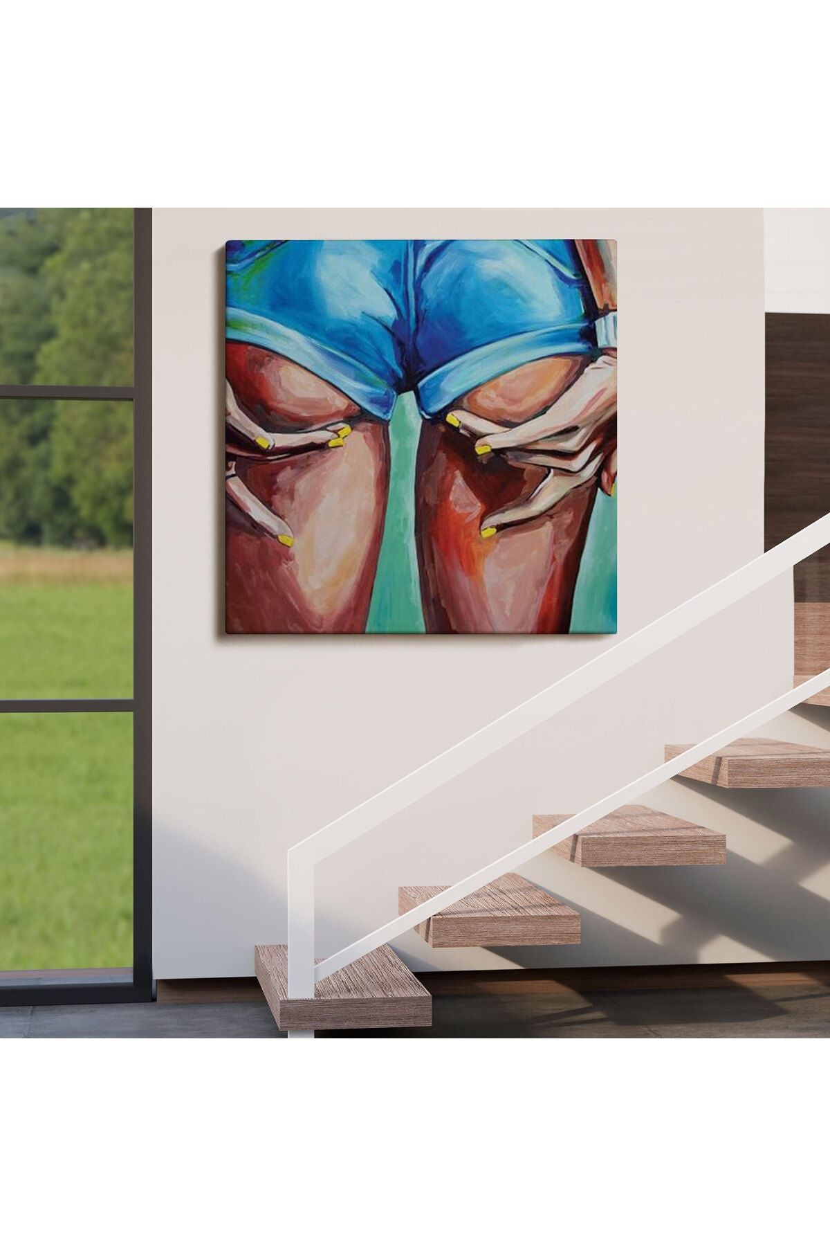 Kadın Poposu Tablo, Renkli Kadın Kanvas Tablosu-5848