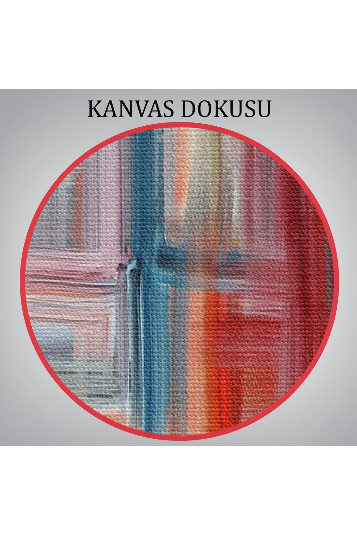 Fırça Darbeleri ile Soyut Yağlıboya Görünüm Dekoratif Kanvas Duvar Tablosu-3757