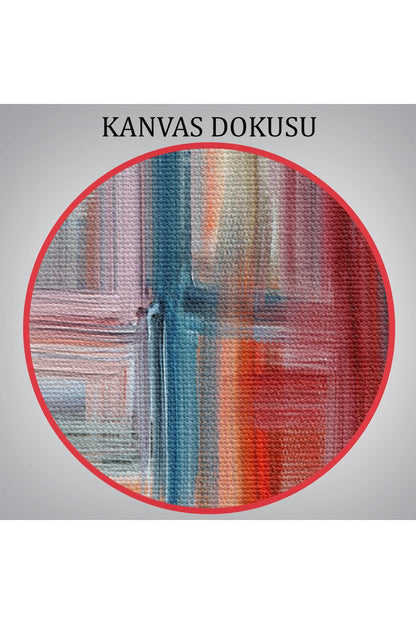 Fırça Darbeleri ile Soyut Yağlıboya Görünüm Dekoratif Kanvas Duvar Tablosu-3757