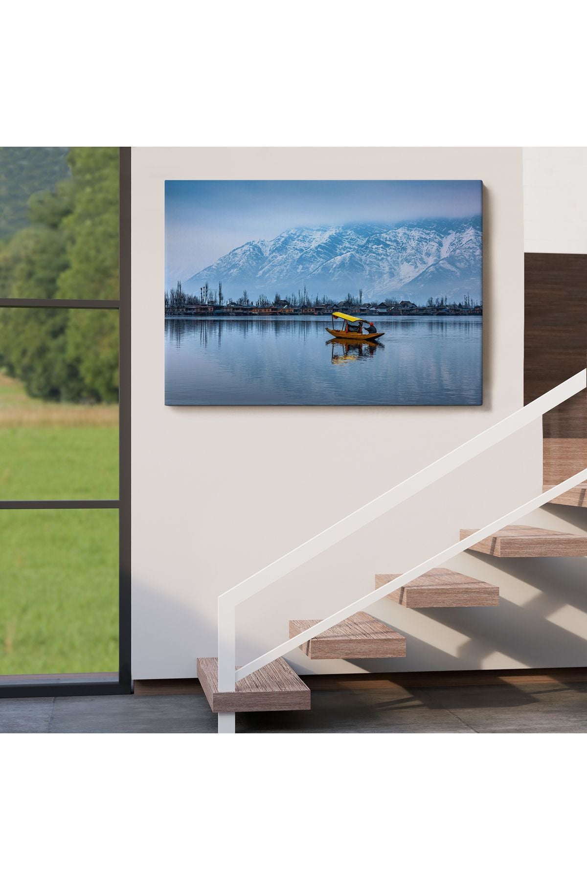 Hindistan Srinagar Dal Gölü Kış Manzara Tablosu-1244