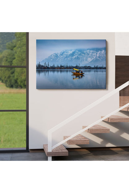 Hindistan Srinagar Dal Gölü Kış Manzara Tablosu-1244