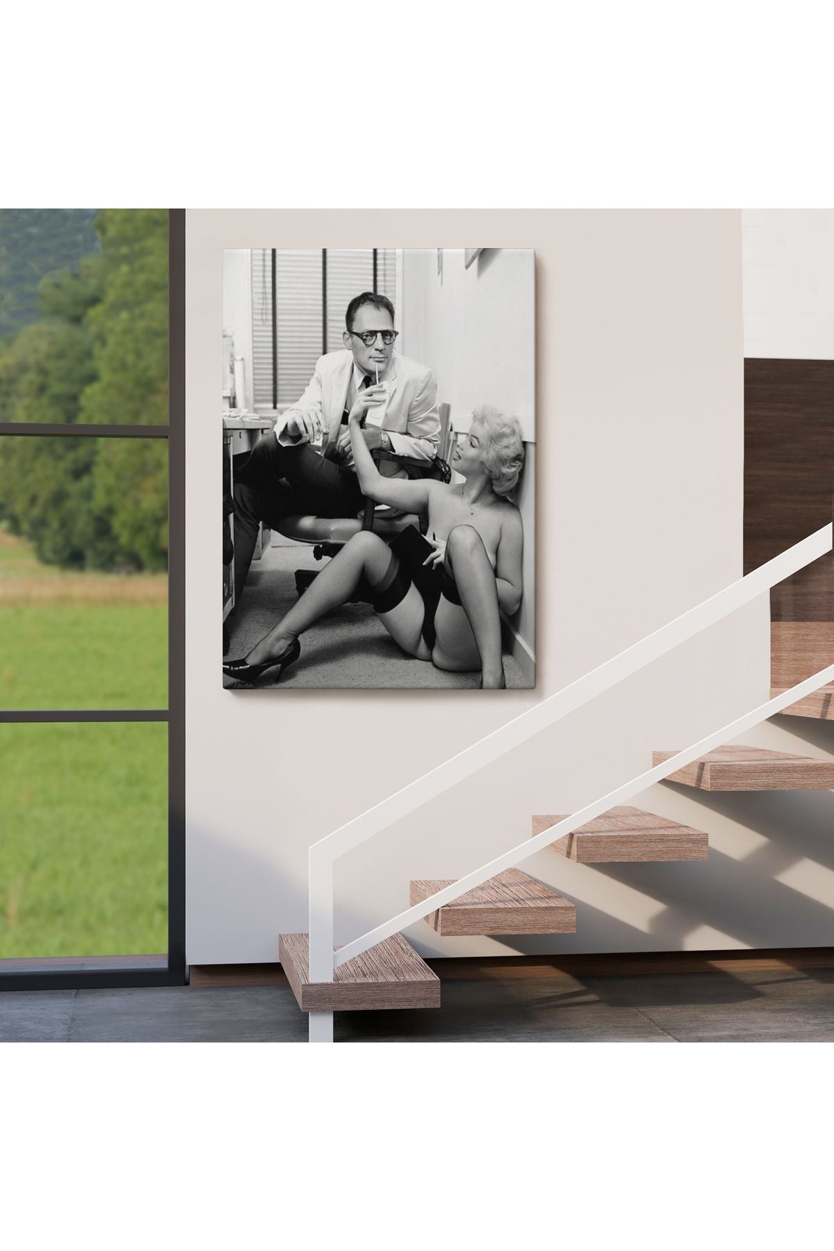 Marilyn Monroe ile Arthur Miller Duvar Tablosu-6063